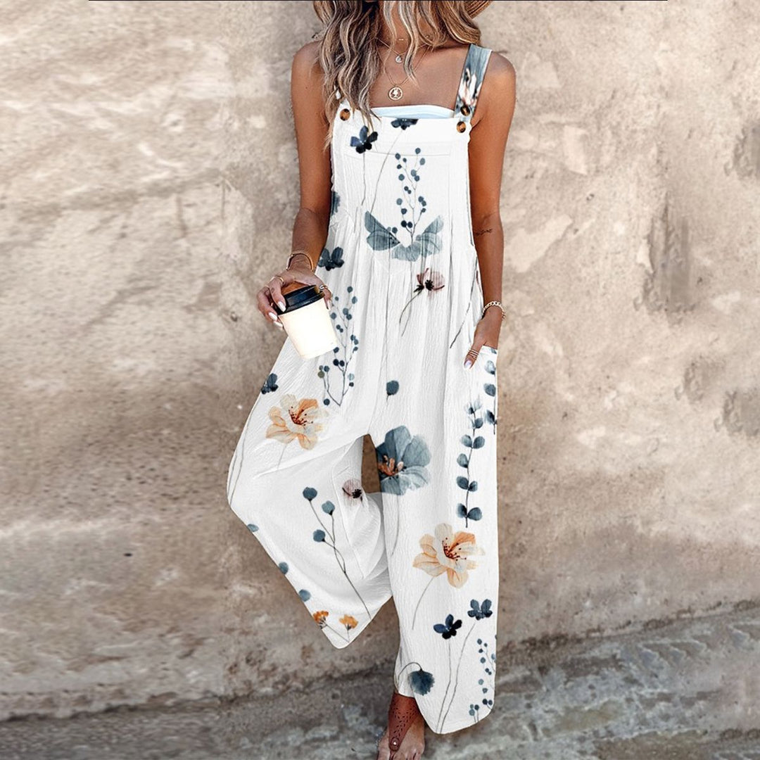 Shirley™ | Floral Print Dungarees