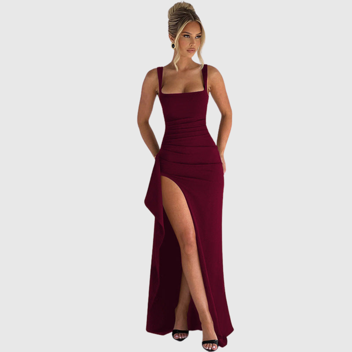 Margaret™ | Elegant Open Back Maxi Dress