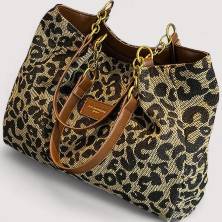Sylvia™ | Chic Leopard Print Canvas Bag