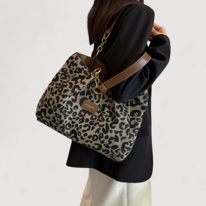 Sylvia™ | Chic Leopard Print Canvas Bag