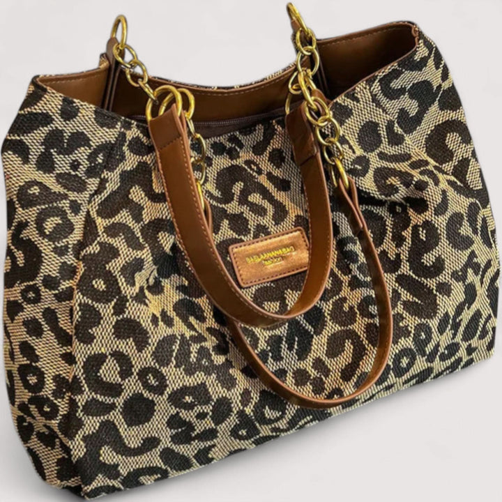 Sylvia™ | Chic Leopard Print Canvas Bag