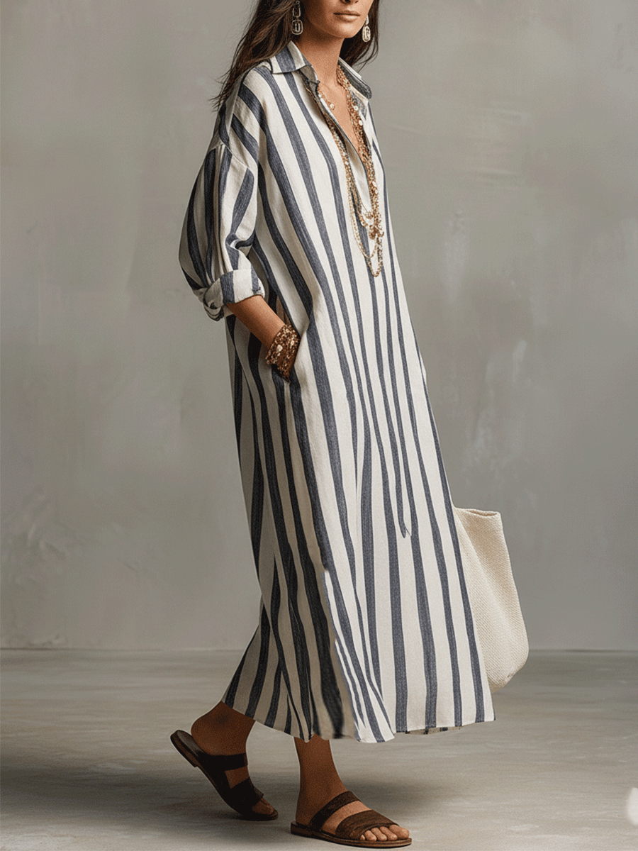 Denise™ | Casual Striped Bohemian Maxi Dress