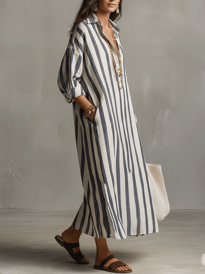 Denise™ | Casual Striped Bohemian Maxi Dress