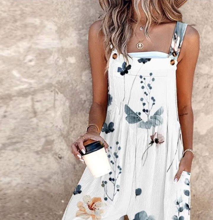 Shirley™ | Floral Print Dungarees