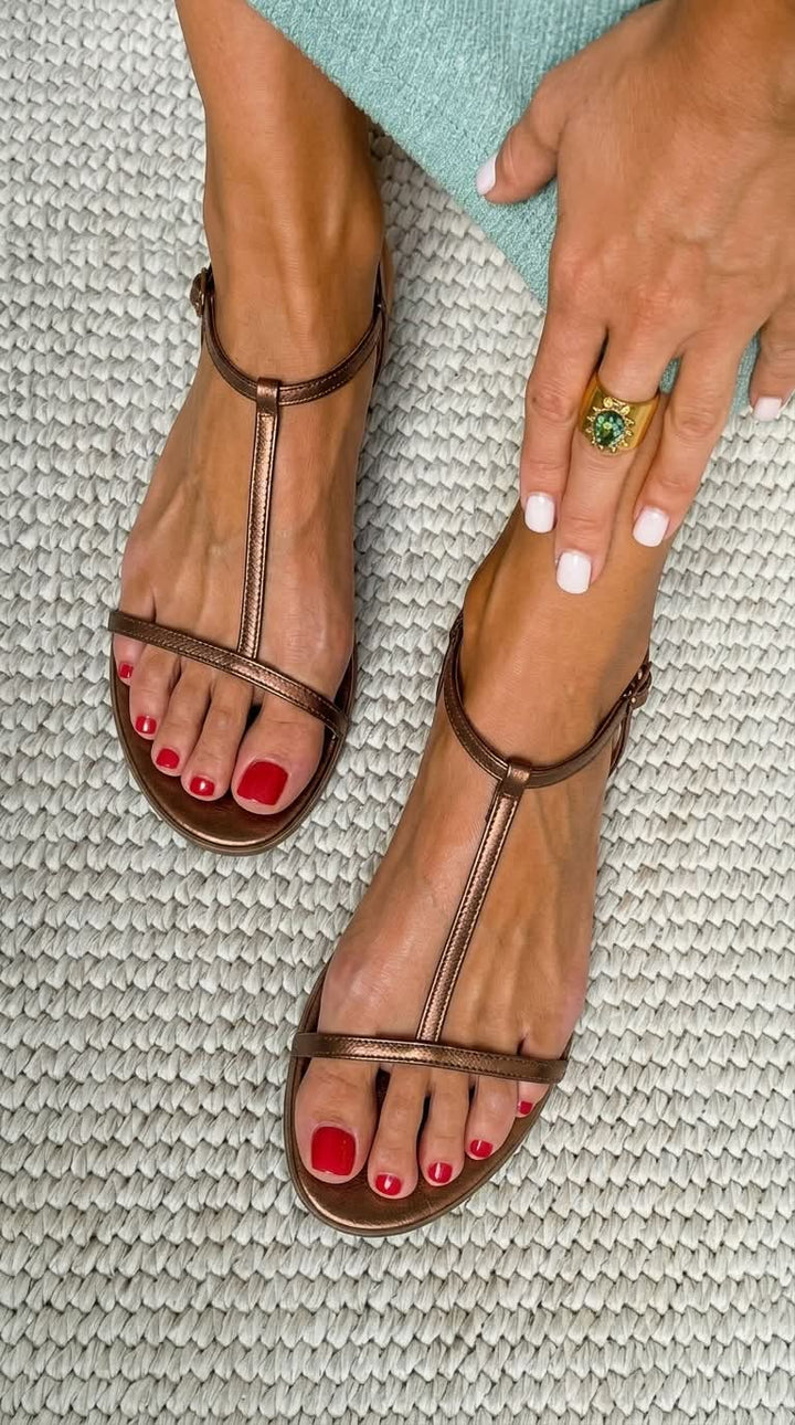 Judith™ | Elegant Strappy Golden Sandals