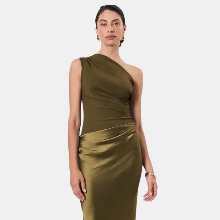 Norma™ | Elegant One-Shoulder Maxi Dress