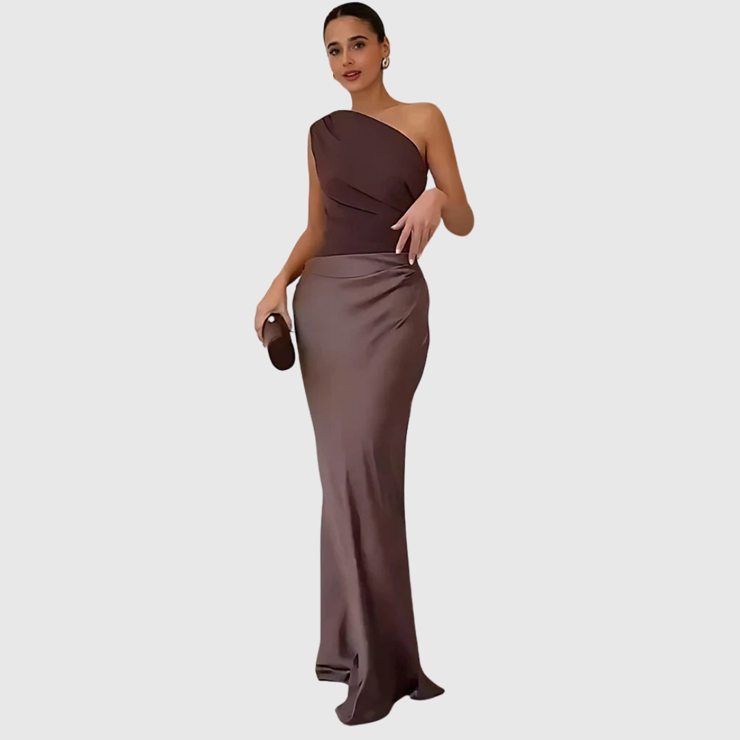 Norma™ | Elegant One-Shoulder Maxi Dress