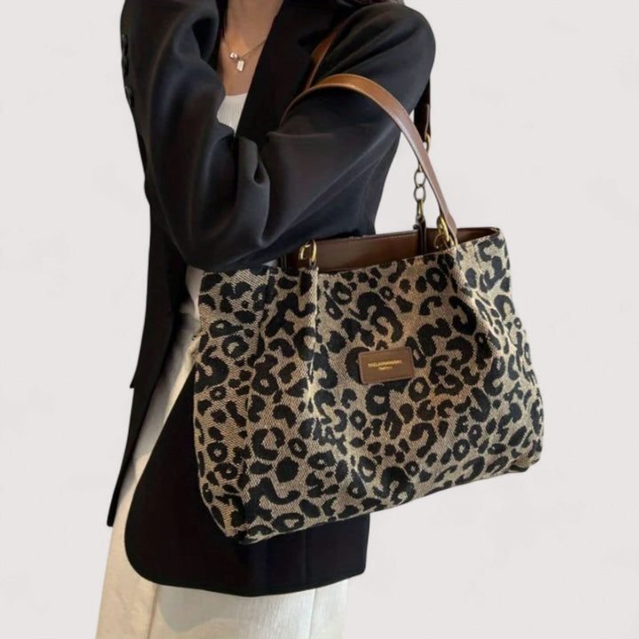 Sylvia™ | Chic Leopard Print Canvas Bag