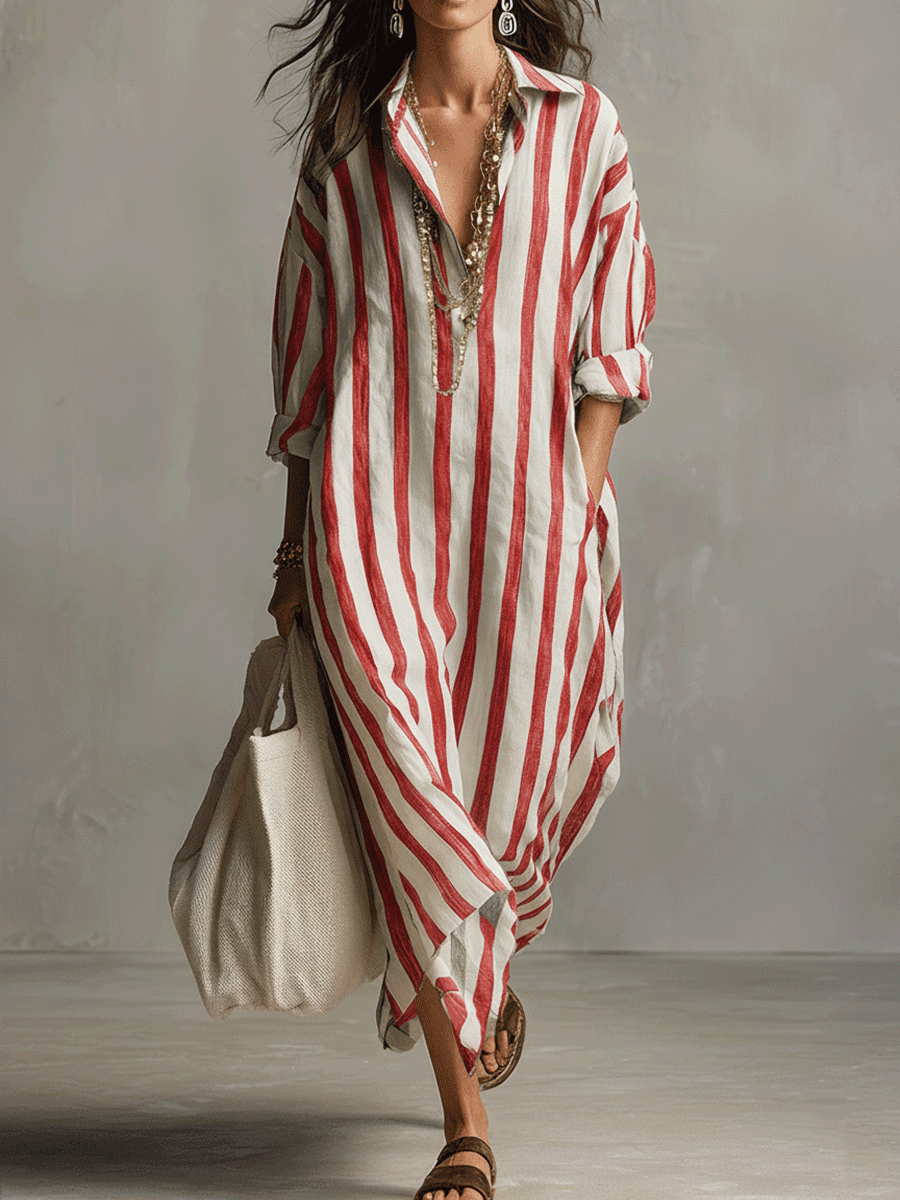 Denise™ | Casual Striped Bohemian Maxi Dress