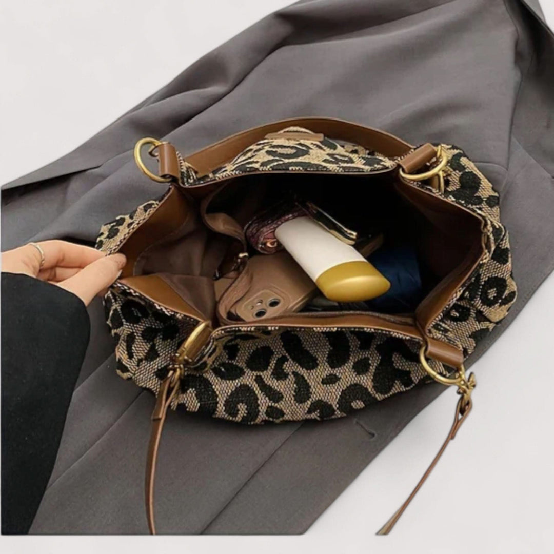 Sylvia™ | Chic Leopard Print Canvas Bag