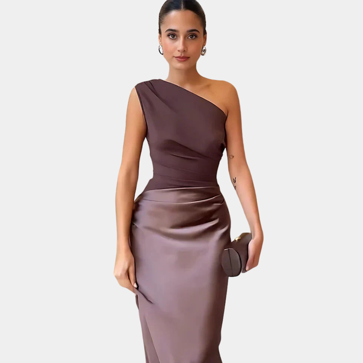 Norma™ | Elegant One-Shoulder Maxi Dress