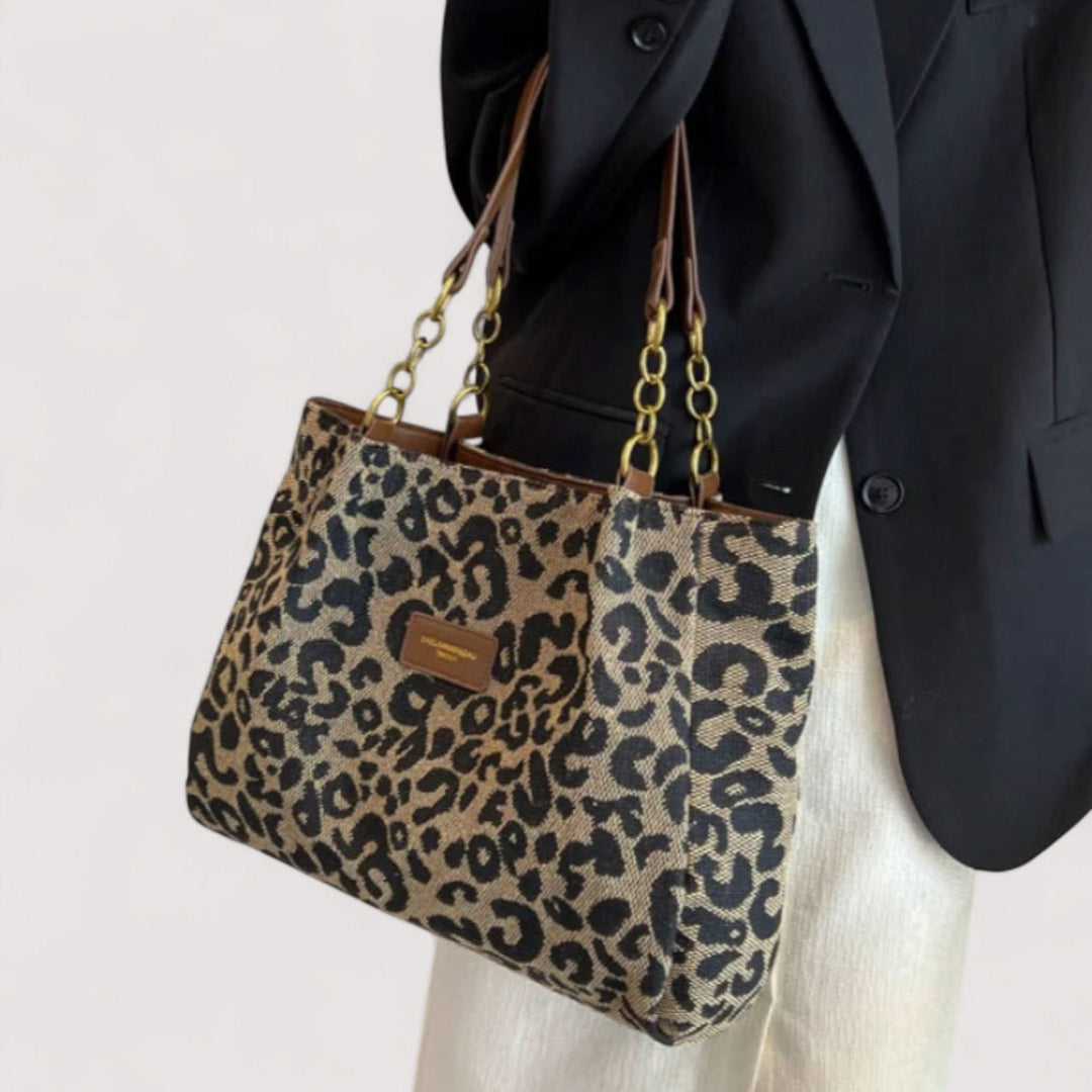 Sylvia™ | Chic Leopard Print Canvas Bag