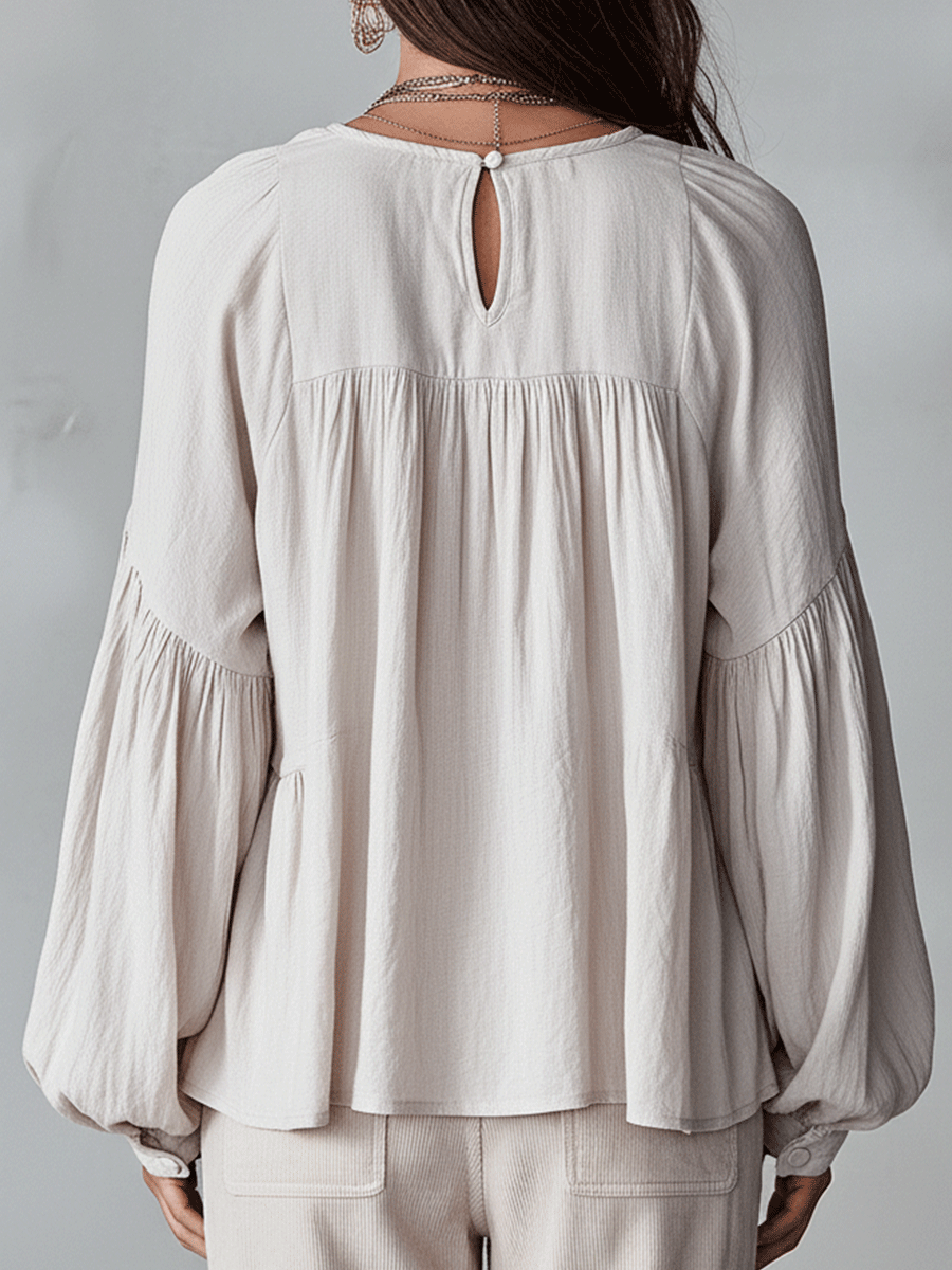 Brenda™ | Airy Vintage-Inspired Ruffle Blouse