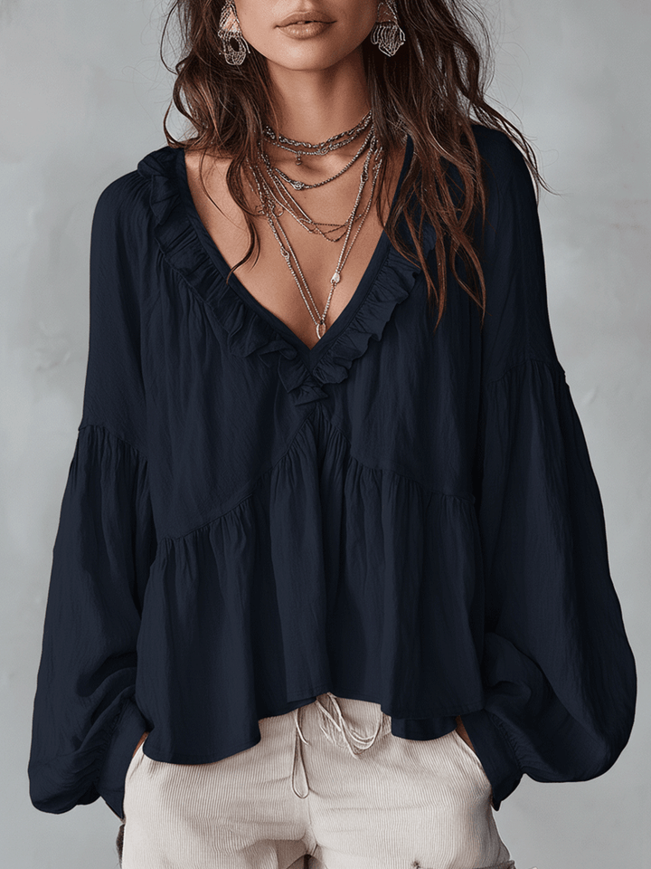 Brenda™ | Airy Vintage-Inspired Ruffle Blouse