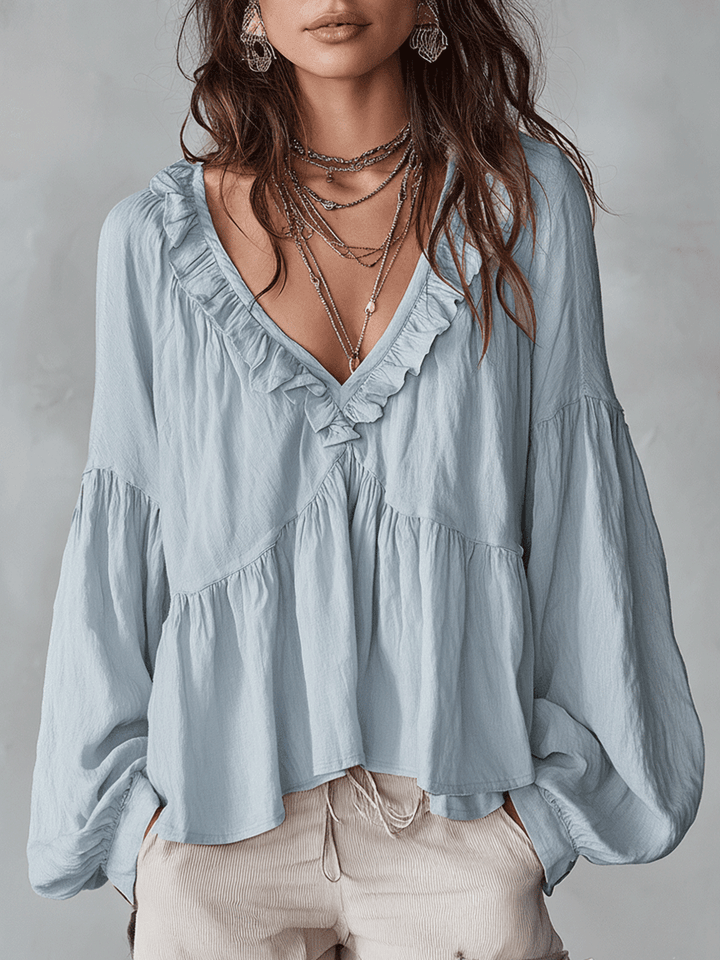 Brenda™ | Airy Vintage-Inspired Ruffle Blouse