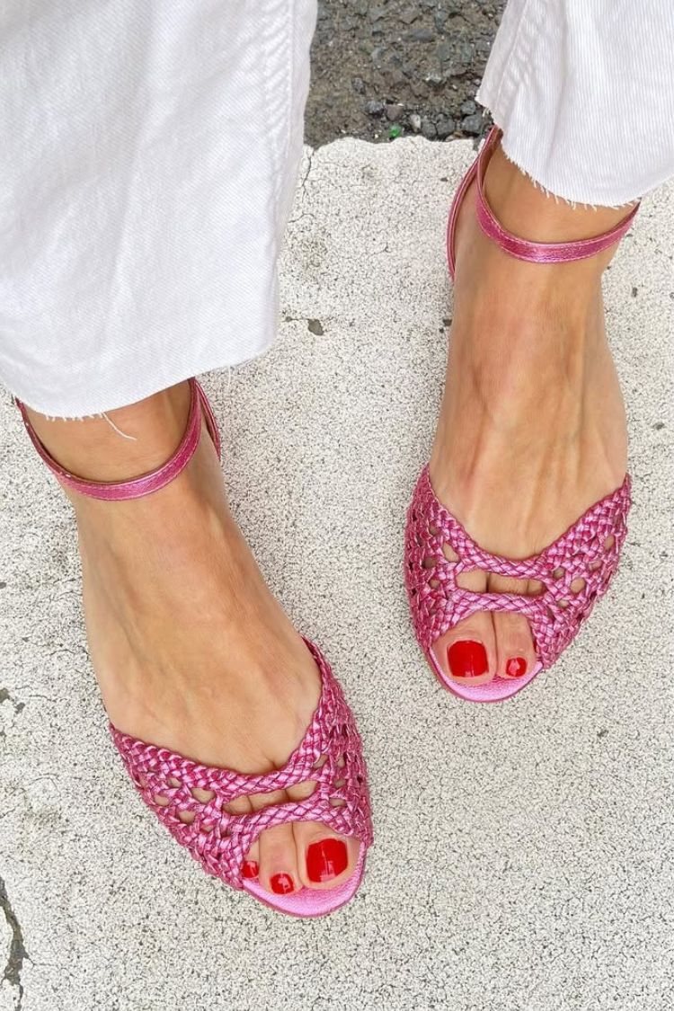 Hazel™ | Elegant Woven Gold Sandals