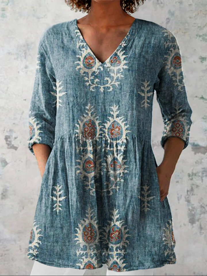 Doreen™ | Chic Long Blouse with V-Neck