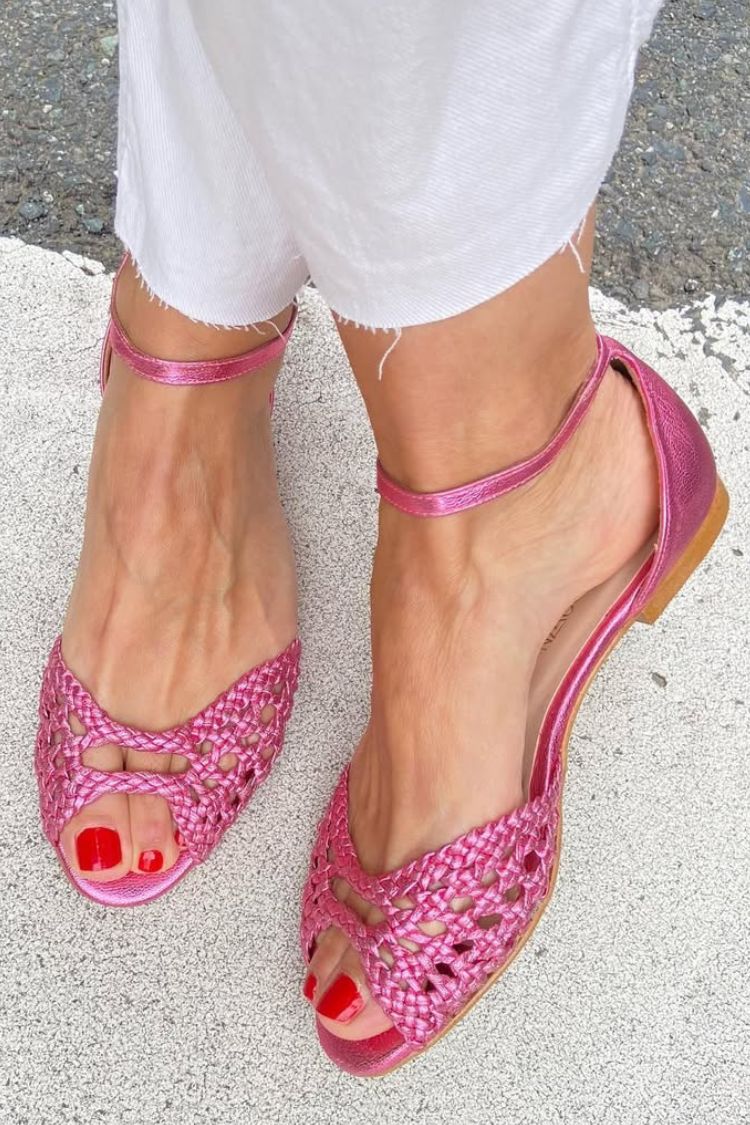 Hazel™ | Elegant Woven Gold Sandals
