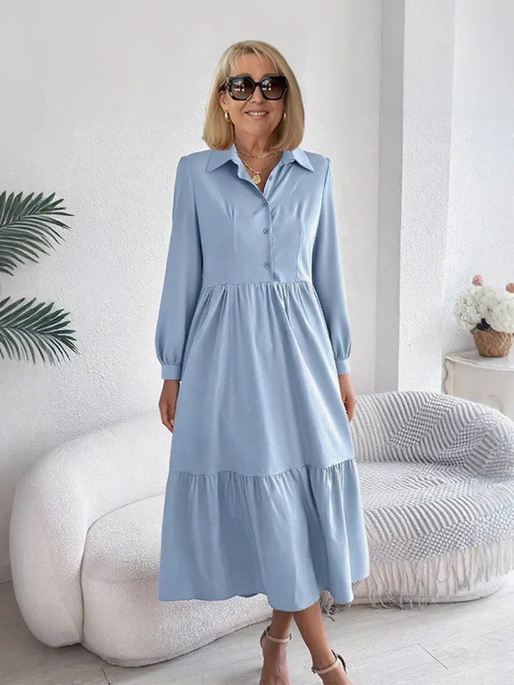 Carol™ | Elegant Ruffle Shirt Dress
