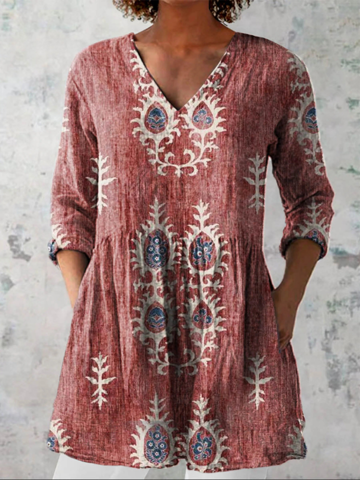 Doreen™ | Chic Long Blouse with V-Neck