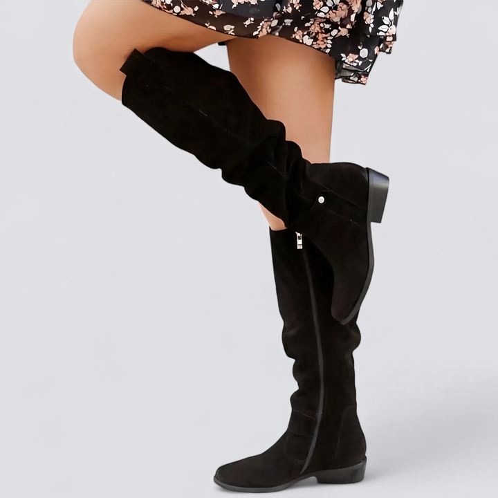 Yvonne™ | Slouch Suede Knee-High Boots