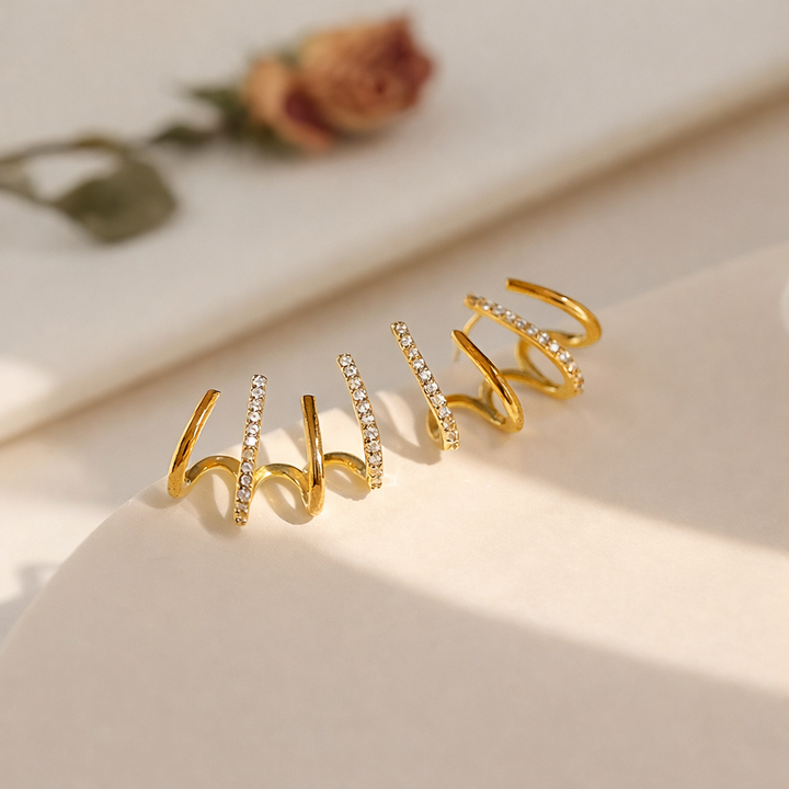 Elaine™ | Unique Spiral Ear Cuff Earrings