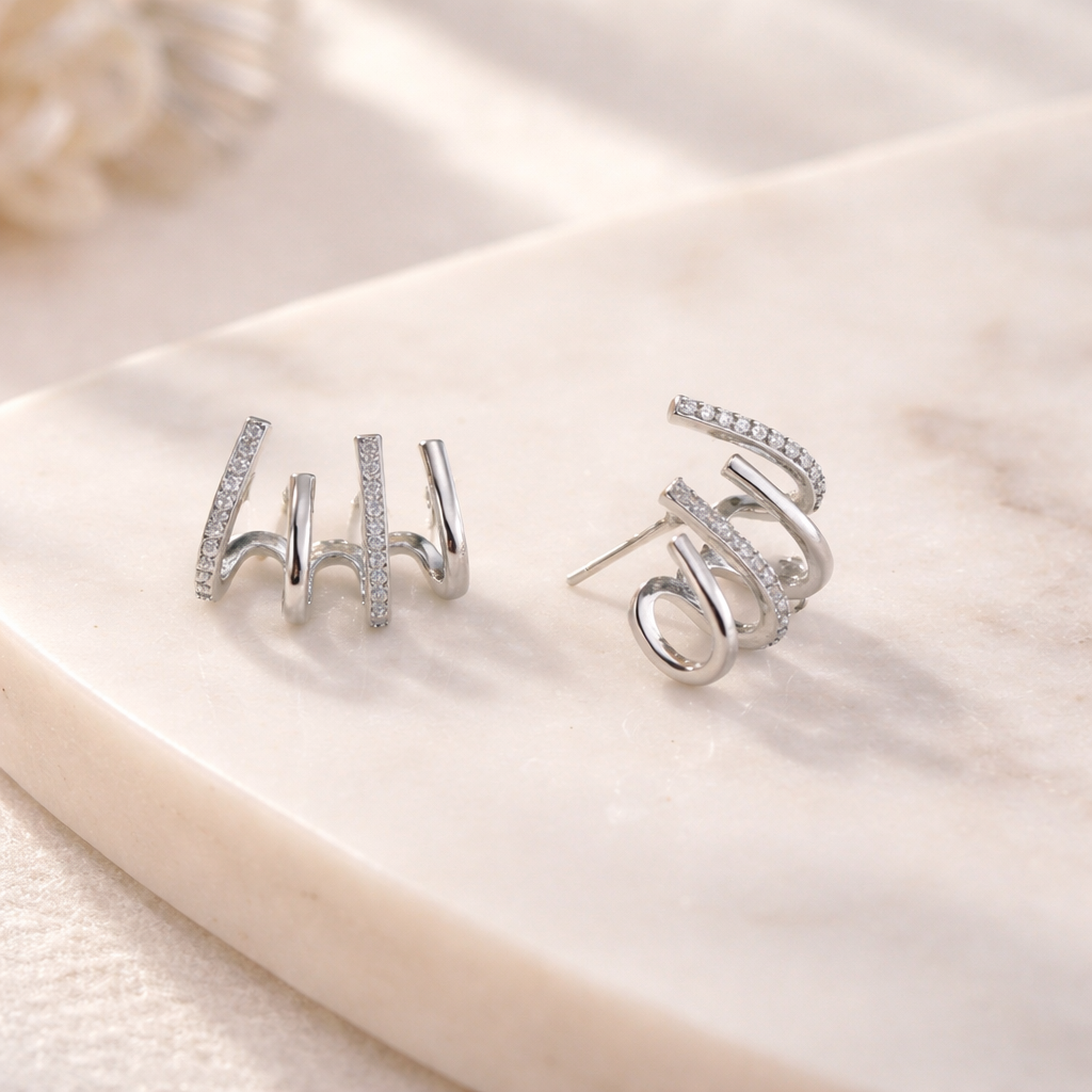 Elaine™ | Unique Spiral Ear Cuff Earrings