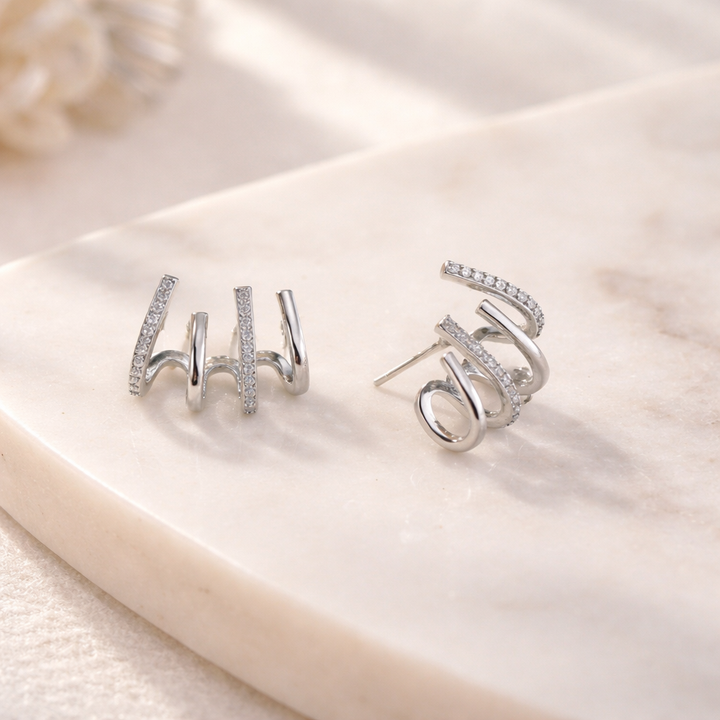 Elaine™ | Unique Spiral Ear Cuff Earrings