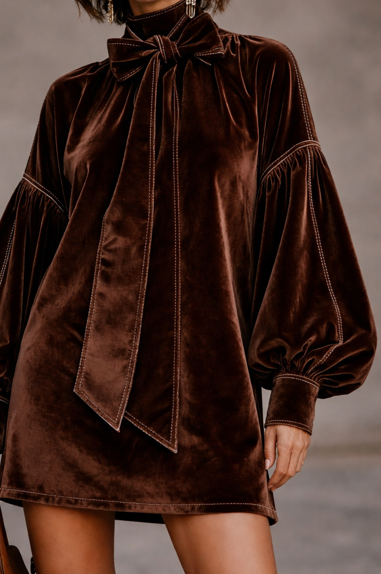 Charlotte™ | Elegant Mini Dress with Velvet Finish