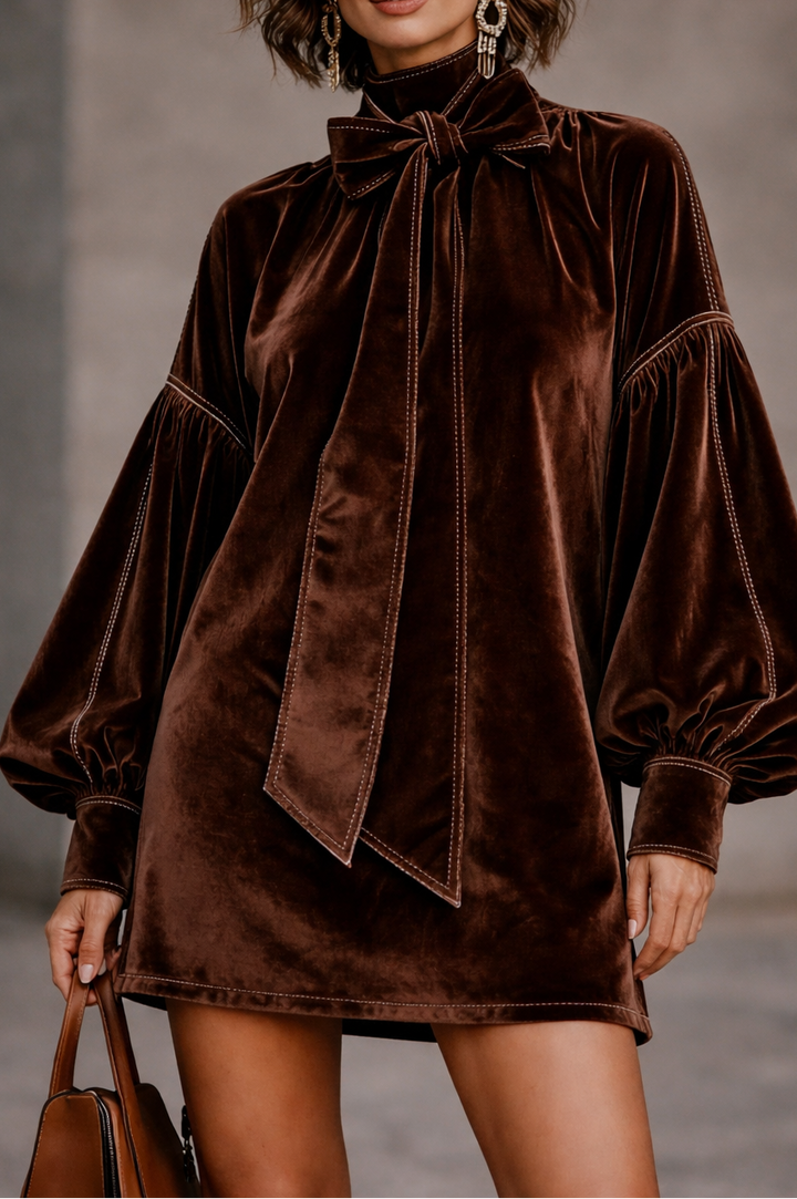 Charlotte™ | Elegant Mini Dress with Velvet Finish