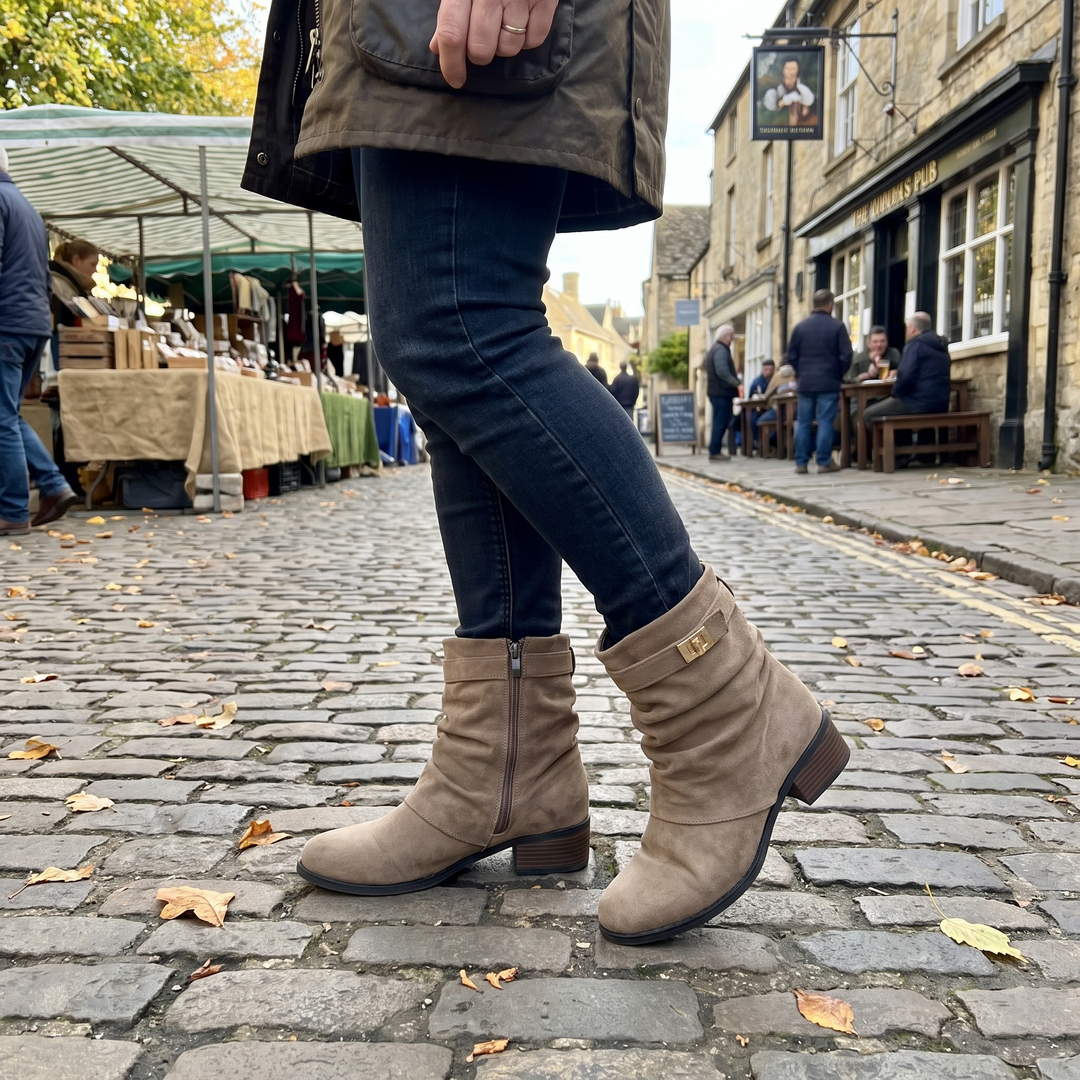 Fiona™ | Slouchy Suede Ankle Boots