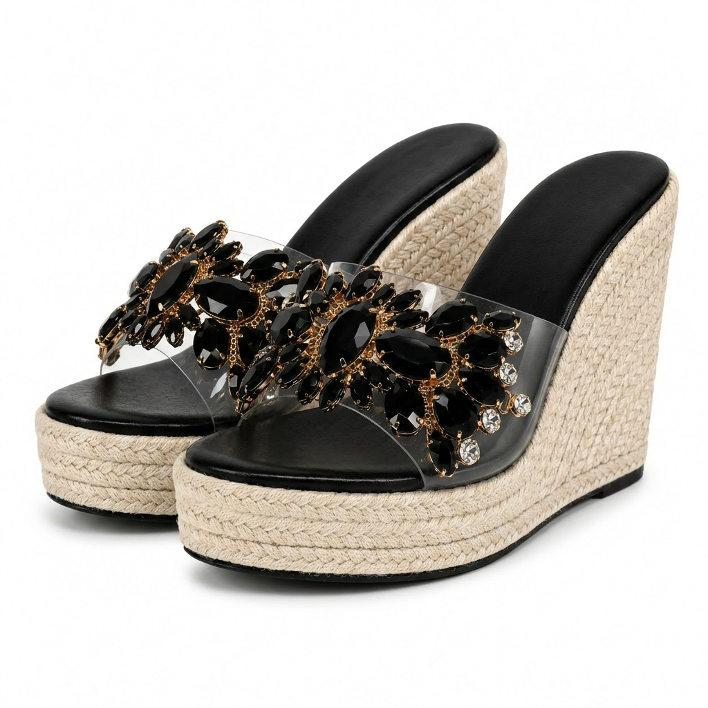 Deborah™ | Jeweled Espadrille Wedges