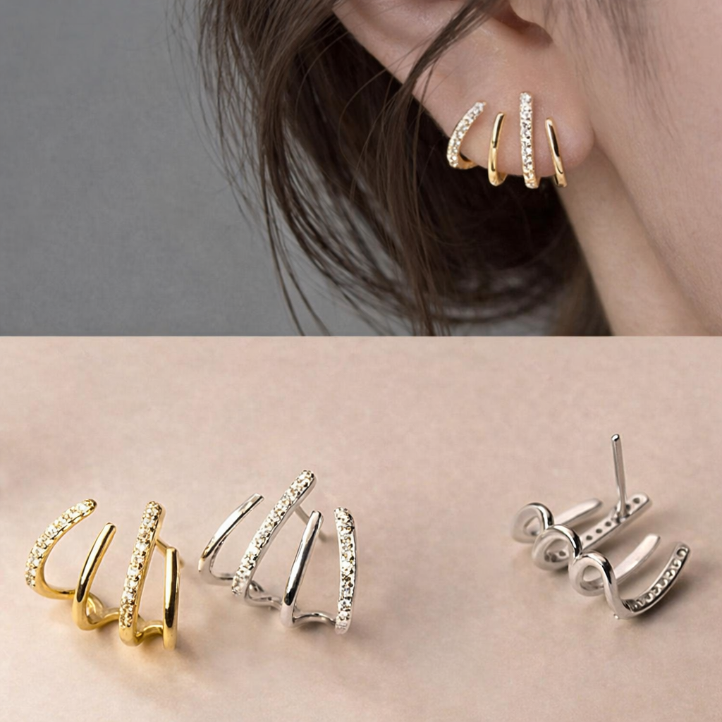 Elaine™ | Unique Spiral Ear Cuff Earrings