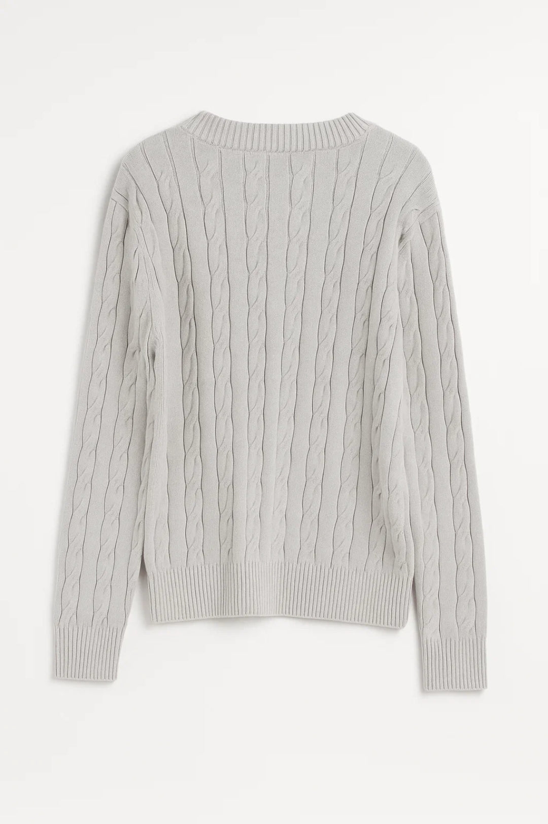Norma™ | Elegant V-Neck Cable-Knit Sweater