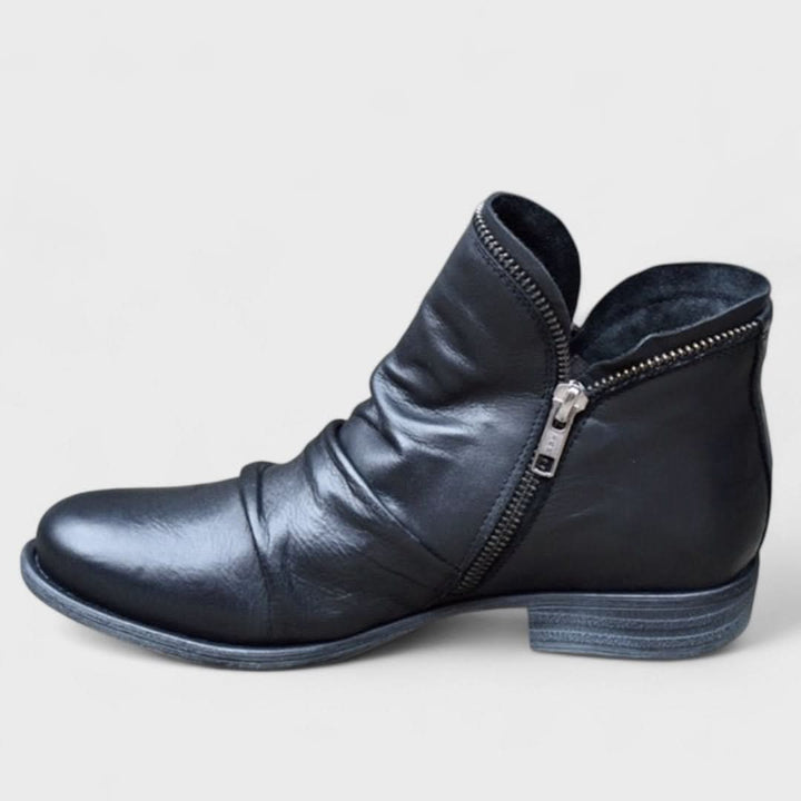 Janet™ | Chic Ankle Height Boots | Leather Boots