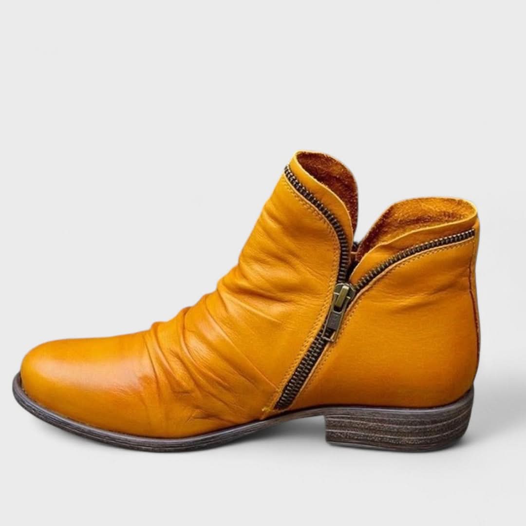 Janet™ | Chic Ankle Height Boots | Leather Boots
