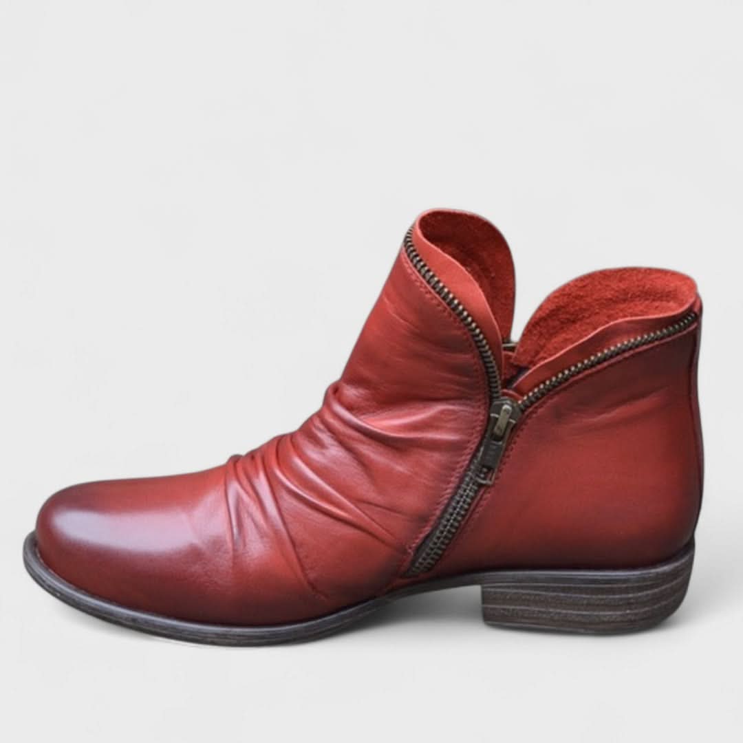 Janet™ | Chic Ankle Height Boots | Leather Boots