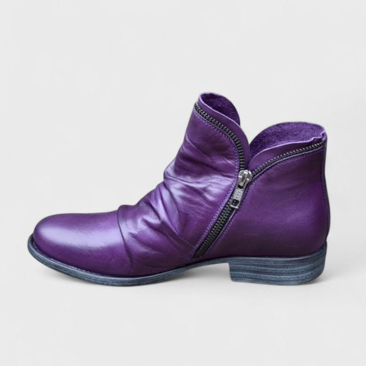 Janet™ | Chic Ankle Height Boots | Leather Boots