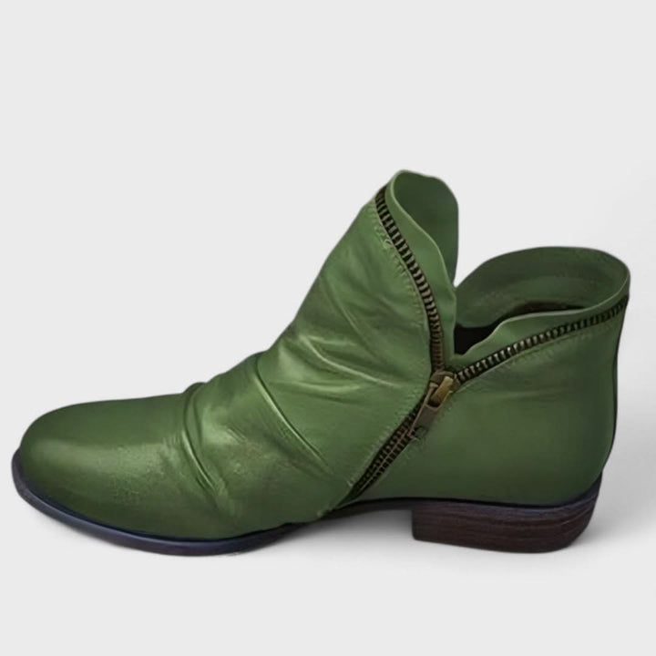 Janet™ | Chic Ankle Height Boots | Leather Boots