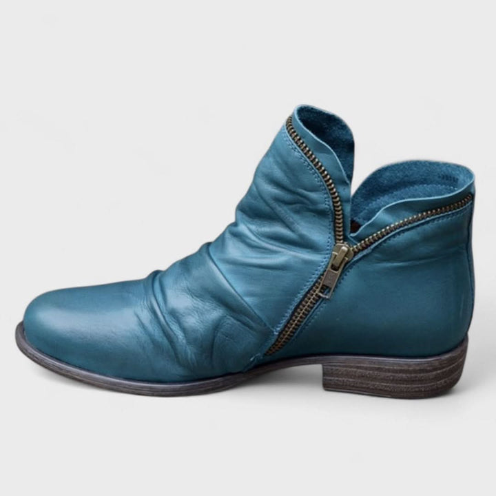 Janet™ | Chic Ankle Height Boots | Leather Boots