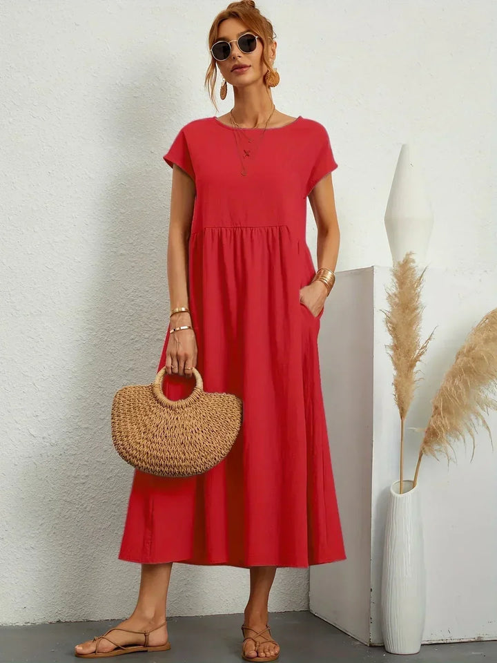 Sally™ | Flowing Midi Dress with Timeless Elegance