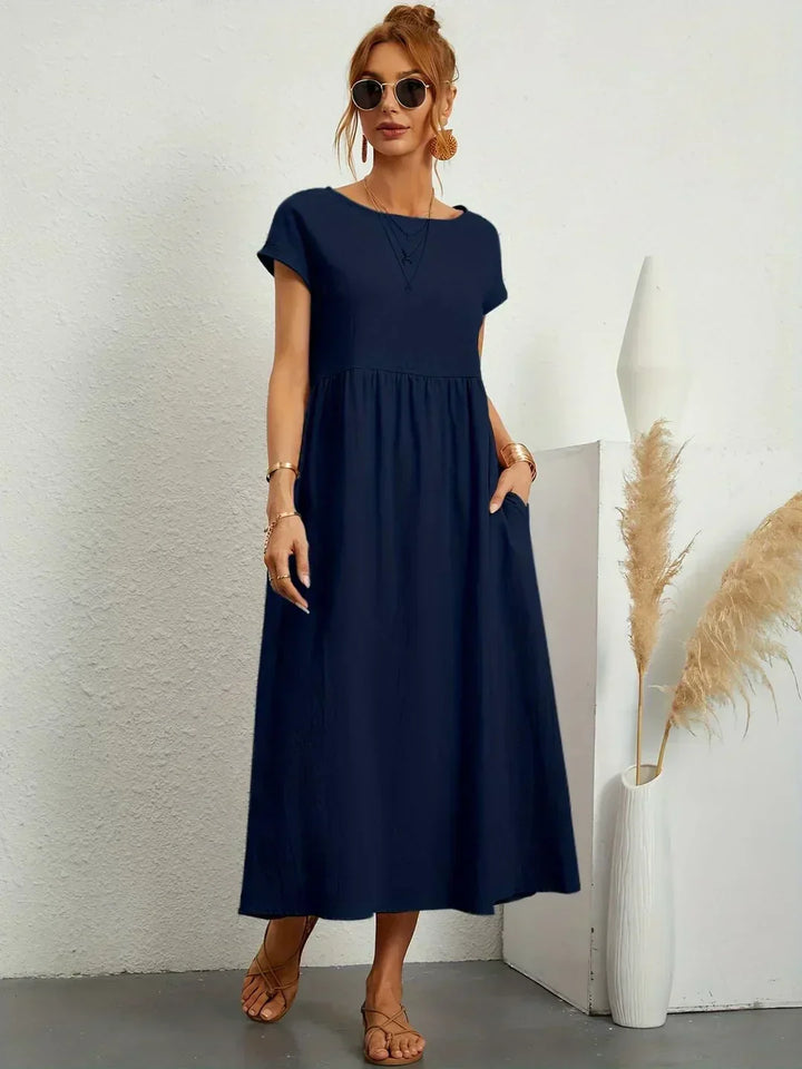 Sally™ | Flowing Midi Dress with Timeless Elegance