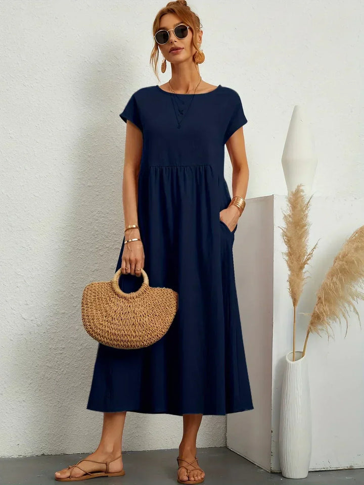 Sally™ | Flowing Midi Dress with Timeless Elegance