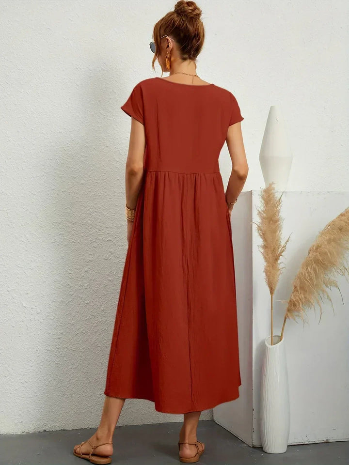 Sally™ | Flowing Midi Dress with Timeless Elegance