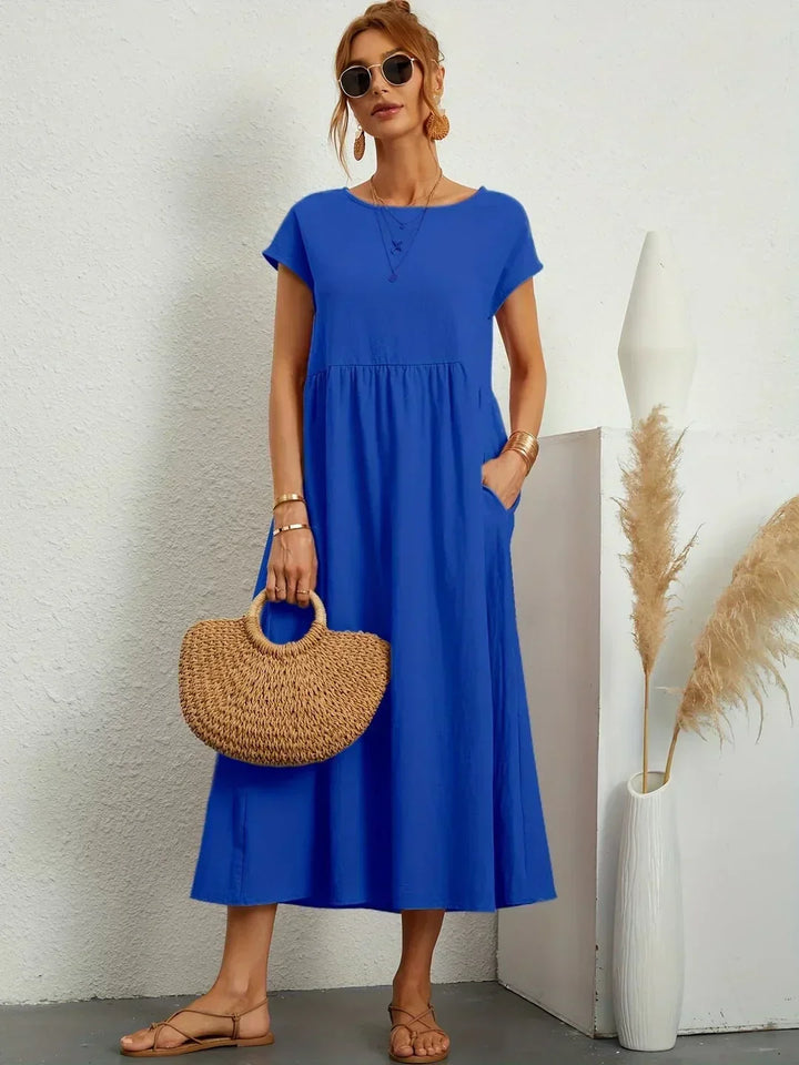 Sally™ | Flowing Midi Dress with Timeless Elegance