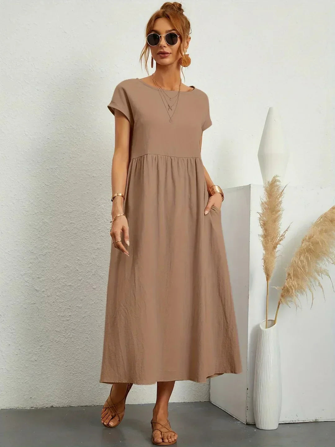 Sally™ | Flowing Midi Dress with Timeless Elegance
