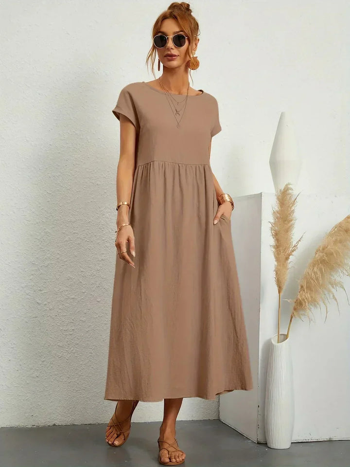 Sally™ | Flowing Midi Dress with Timeless Elegance