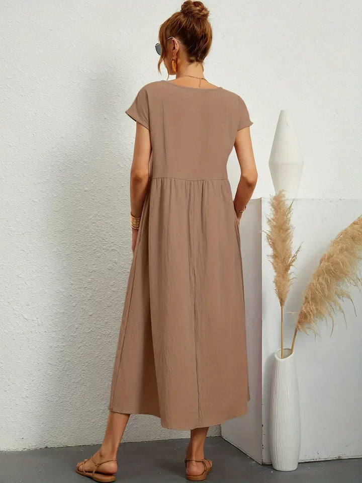 Sally™ | Flowing Midi Dress with Timeless Elegance
