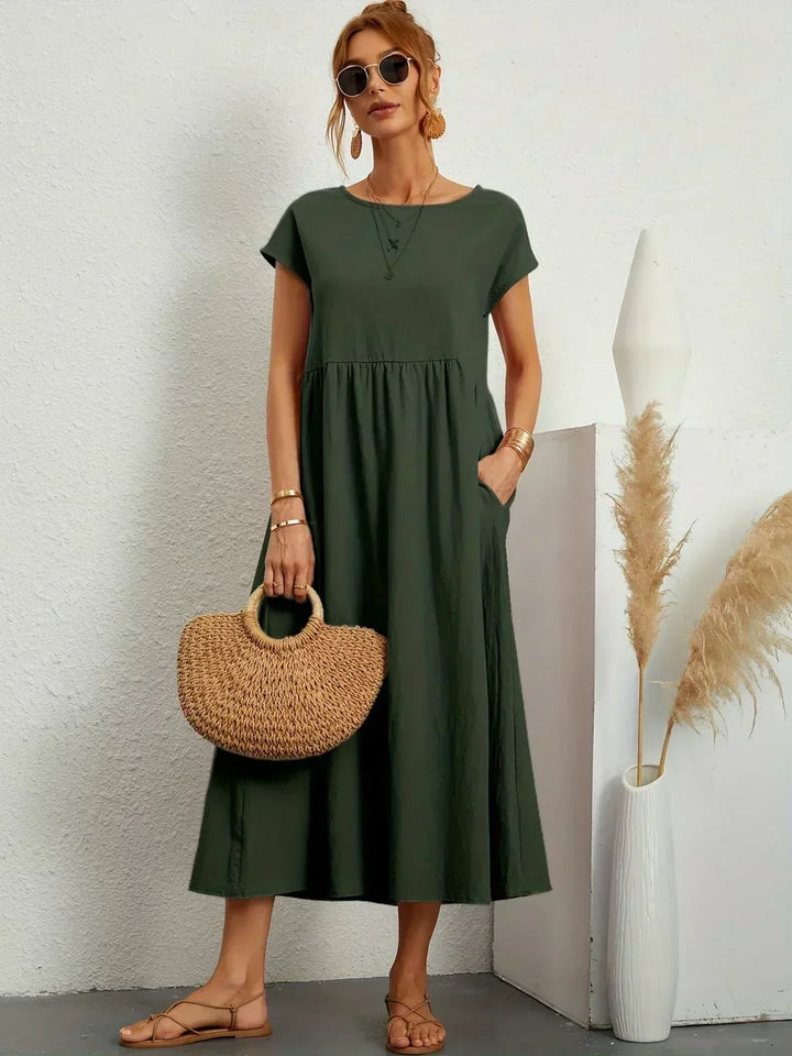 Sally™ | Flowing Midi Dress with Timeless Elegance