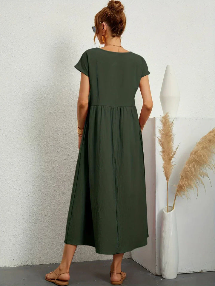 Sally™ | Flowing Midi Dress with Timeless Elegance